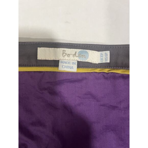 Boden Women Gray Purple Pinafore Apron Shift Dress Ribbon Trim 6P Classic Easter - Picture 6 of 11